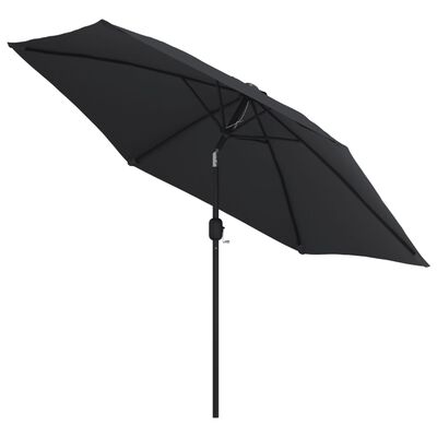 vidaXL Umbrelă de soare de exterior cu stâlp metalic, negru, 300 cm