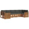 vidaXL Set canapea sectională cu pernă 7 pcs Natural și Antracit