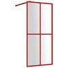 vidaXL Paravan duș walk-in, roșu, 100x195 cm, sticlă ESG transparentă
