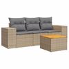 vidaXL Set canapele de grădină, 4 piese, cu perne, bej, poliratan