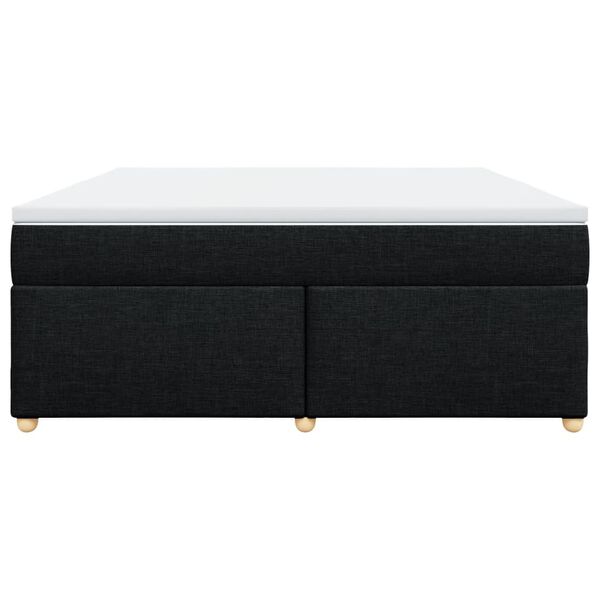 vidaXL Pat box spring cu saltea, negru, 180x200 cm, catifea