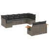 vidaXL Set canapele de grădină, 9 piese, cu perne, gri, poliratan