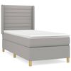 vidaXL Pat box spring cu saltea, gri deschis, 100x200 cm, textil