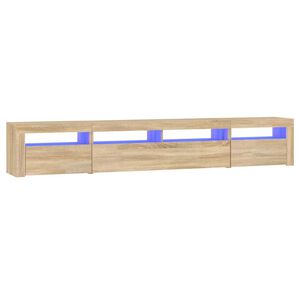 vidaXL Comodă TV cu lumini LED, stejar sonoma, 240x35x40cm