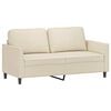 vidaXL Canapea cu 2 locuri, crem, 140 cm, piele ecologică