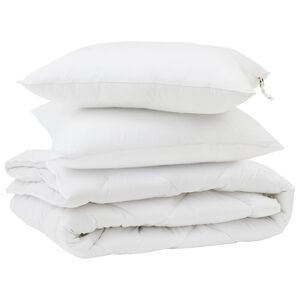 vidaXL Pilotă cu pernă 3 pcs Alb Microfibră