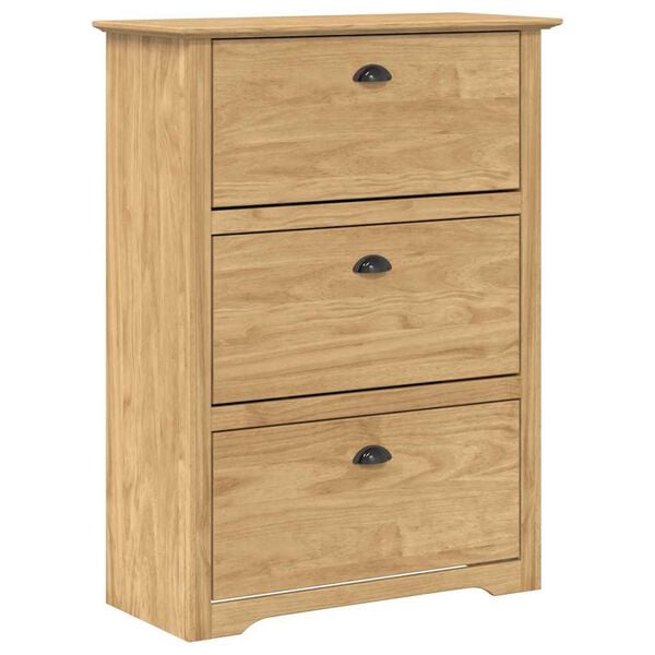 vidaXL Raft pentru &icirc;ncălțăminte BODO Maro miere 80 x 35 x 118 cm