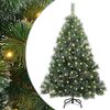 vidaXL Brad de Crăciun artificial cu 150 LED Verde 150 cm PE și PVC