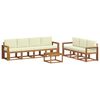 vidaXL Set de canapele de exterior 8 buc. Natural și Crem