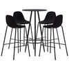 vidaXL Set mobilier de bar, 5 piese, negru, material textil