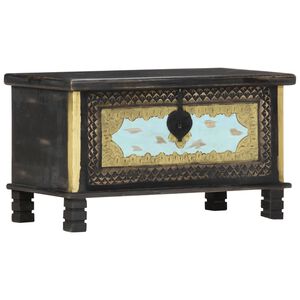 vidaXL Ladă de depozitare, negru, 80 x 40 x 45 cm, lemn masiv de mango