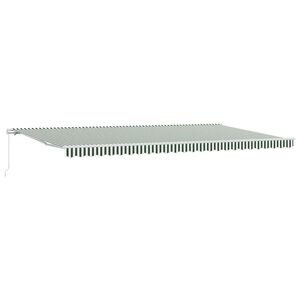vidaXL Cortina Retractabilă Manual Verde și alb 600 &times; 300 cm
