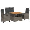 vidaXL Set mobilier de grădină cu perne, 4 piese, gri, poliratan