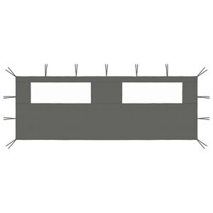 vidaXL Perete lateral foișor cu ferestre, 6x2 m, antracit