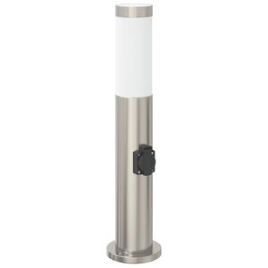 vidaXL St&acirc;lp luminos cu priză 50 cm oțel inoxidabil IP44