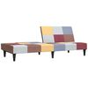 vidaXL Canapea pat cu 2 locuri, cu taburet, multicolor, textil