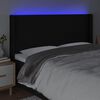 vidaXL Tăblie de pat cu LED, negru, 163x16x118/128 cm, textil