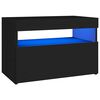 vidaXL Noptieră cu lumini LED, negru, 60x35x40 cm, lemn prelucrat
