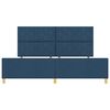 vidaXL Cadru de pat cu headboard albastru 200 x 200 cm țesătură