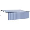vidaXL Cortina Retractabilă Manual Albastru și Alb 400 &times; 300 cm