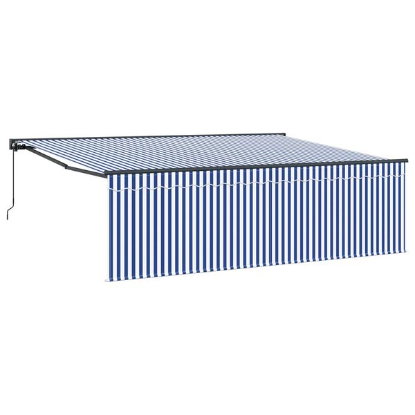 vidaXL Cortina Retractabilă Manual Albastru și Alb 400 &times; 300 cm