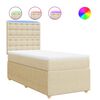 vidaXL Pat box spring cu saltea, crem, 80x200 cm, textil