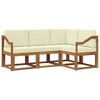 vidaXL Set de canapele de exterior cu pernă 4 pcs Natural și Crem