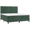 vidaXL Pat box spring cu saltea, verde &icirc;nchis, 160x200 cm, catifea
