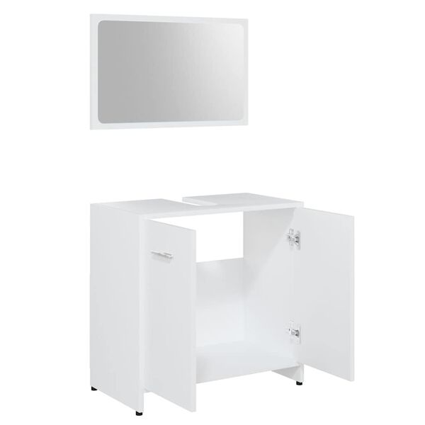 vidaXL Set de mobilier de baie, alb, lemn prelucrat