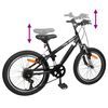 vidaXL Kids Mountain Bike 20 Inci 6-Speed pentru 5-8 ani Negru