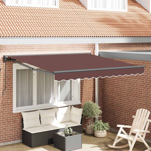 vidaXL Cortina Retractabilă Maro 300 x 250 cm Aluminiu și țesătură