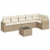 vidaXL Set canapele de grădină, 7 piese, cu perne, bej, poliratan