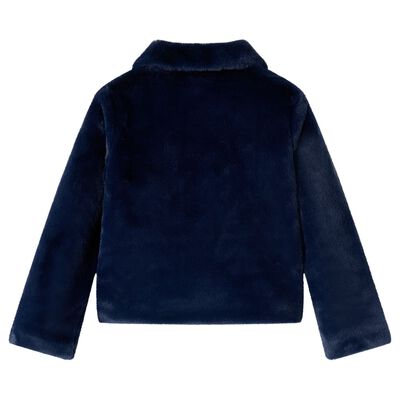 Palton pentru copii din blană artificială, bleumarin, 104