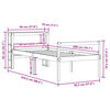 vidaXL Cadru de pat cu tăblie, maro ceruit, 90x200 cm, lemn masiv pin