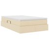 vidaXL Pat cu saltea și spațiu de depozitare Crem 120 x 200 cm