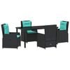 vidaXL Set de masă pentru grădină 5 buc. Negru Rattan poli