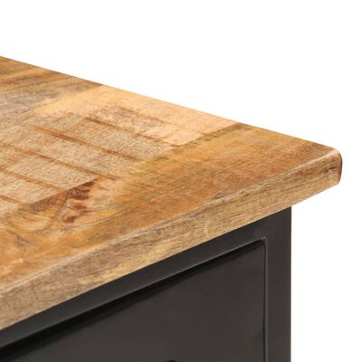 vidaXL Servantă, 110x30x65 cm, lemn masiv de mango nefinisat/oțel