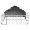 vidaXL Canisa de exterior cu alergare 4x3x1,9 m otel galvanizat