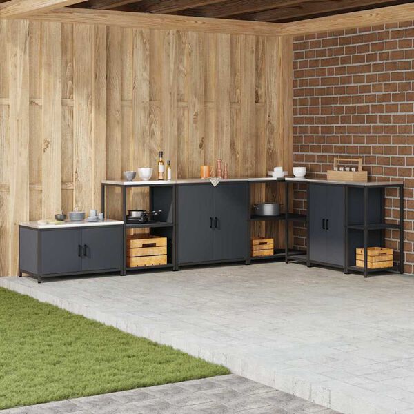 vidaXL Depozitare pentru bucătărie Antracit 60 x 50 x 92 cm Oțel