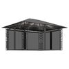 vidaXL Pavilion cu plasă anti-ț&acirc;nțari&lumini LED, antracit, 4x3x2,73 m