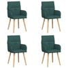vidaXL Scaune de dining 4 buc. Țesătură Verde &icirc;nchis 60 x 56 x 96 cm