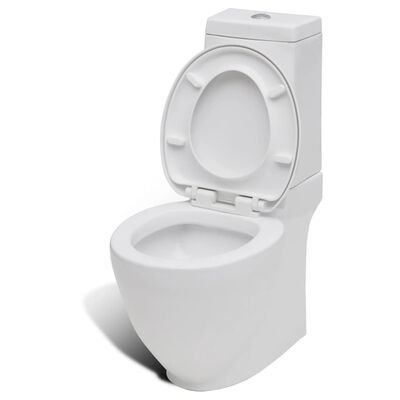 vidaXL Set de toaletă & bideu, alb, ceramică