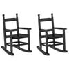 vidaXL Scaune balansoar pentru copii, 2 buc., negru, lemn masiv plop