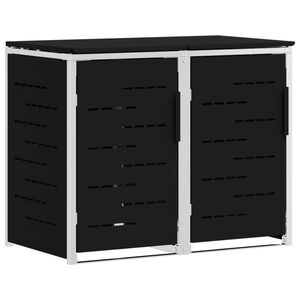 vidaXL Depozitare pentru Containere cu Roți for 2 Bins 240L Negru