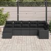 vidaXL Set de canapele pentru grădină 7 pcs Negru poliratan