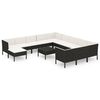 vidaXL Set mobilier de grădină cu perne, 13 piese, negru, poliratan