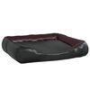 vidaXL Pat pentru c&acirc;ini, negru și maro 105x80x25 cm piele ecologică
