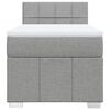 vidaXL Pat box spring cu saltea, gri deschis, 90x200 cm, textil