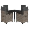 vidaXL Set mobilier de grădină cu perne, 5 piese, gri, poliratan