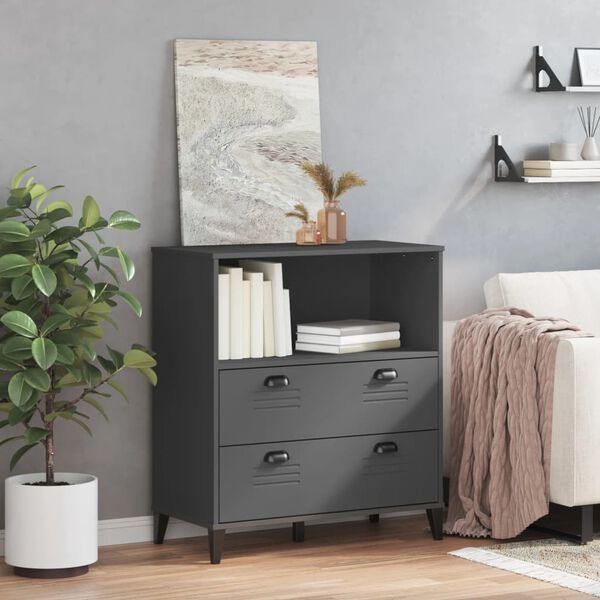 vidaXL Bibliotecă „VIKEN”, gri antracit, 80x40x90 cm, lemn prelucrat